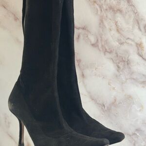 Jimmy Choo Vintage Black Skinny Slender Women's Boots